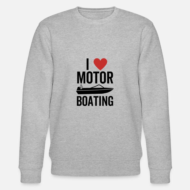 Ich liebe Motorbootfahren - Stanley/Stella Unisex Bio-Sweatshirt CHANGER - Grau meliert