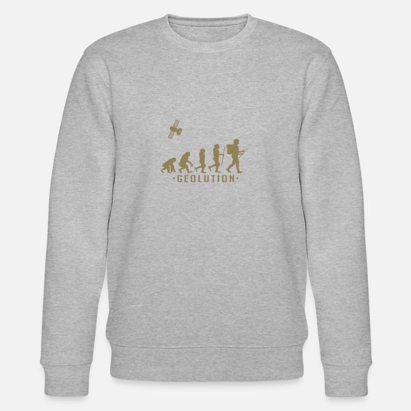 Geocaching evolution Shirt Geolution - Stanley/Stella CHANGER Unisex Organic Sweatshirt - heather grey