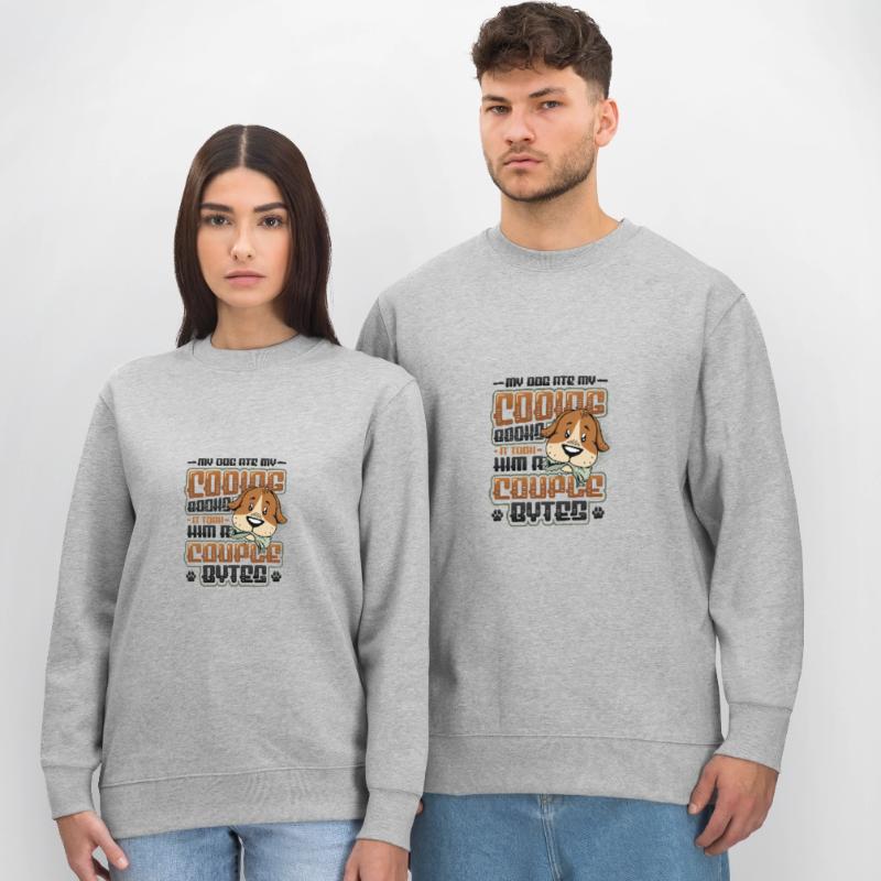 Dog Bytes Code Computer Joke Programming Stanley/Stella CHANGER Unisex Organic Sweatshirt
