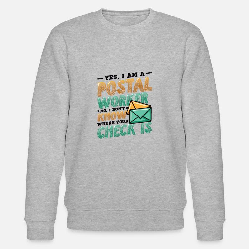 Lustige Postangestellte Postamt - Stanley/Stella Unisex Bio-Sweatshirt CHANGER  - Grau meliert