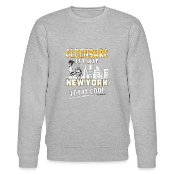 OLDENBURG IST WIE NEW YORK - Stanley/Stella Unisex Bio-Sweatshirt CHANGER  - Grau meliert - Vorne - Nik (191cm) & Marisol (170cm)