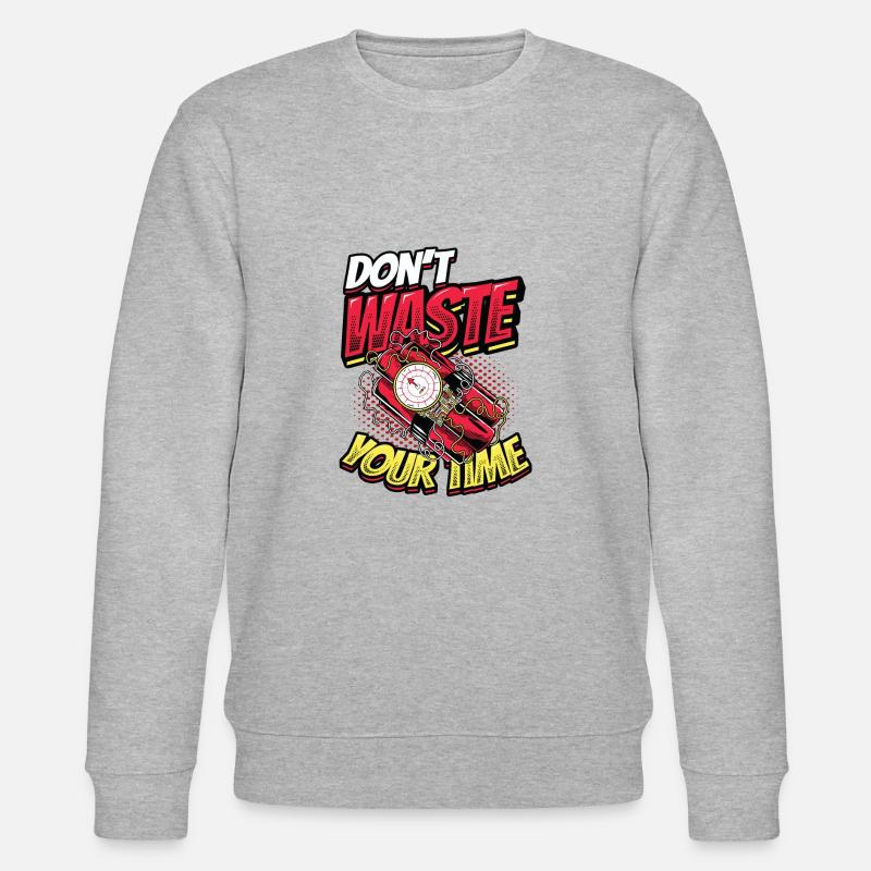 Verschwenden Sie Nicht Ihre Zeit. - Stanley/Stella Unisex Bio-Sweatshirt CHANGER  - Grau meliert