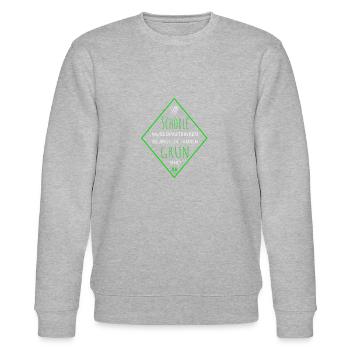 Weinschorle Schobbe Trinken Tannengrün - Stanley/Stella Unisex Bio-Sweatshirt CHANGER  - Grau meliert - Vorne - Nik (191cm) & Marisol (170cm)