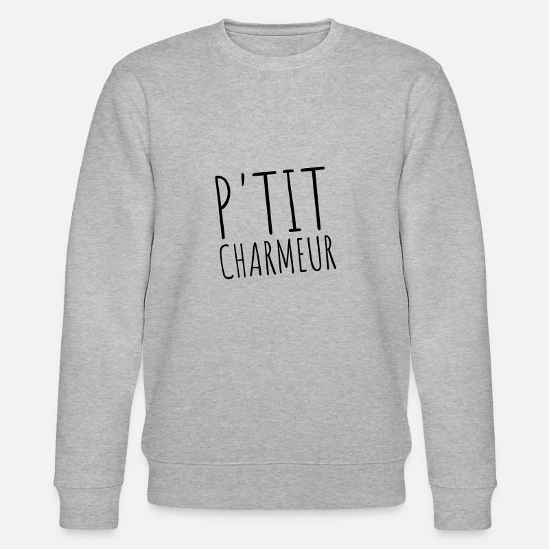 P'tit Charmeur , Bébé , Naissance , Enfant - Sweat bio CHANGER Stanley/Stella Unisexe - gris chiné