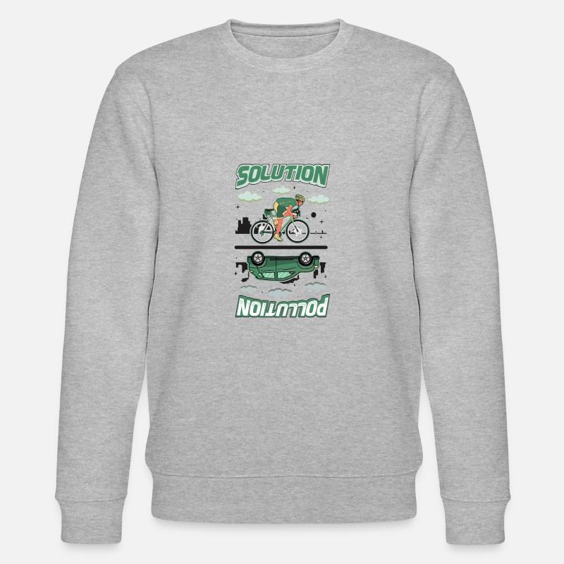 Polution Solution Umweltschutz Radfahren - Stanley/Stella Unisex Bio-Sweatshirt CHANGER  - Grau meliert