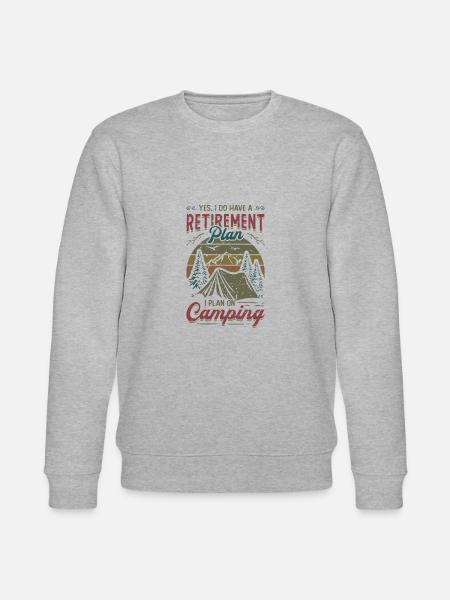 Ruhestandsplan Camping, Ruhestandscamper. - Stanley/Stella Unisex Bio-Sweatshirt CHANGER - Grau meliert