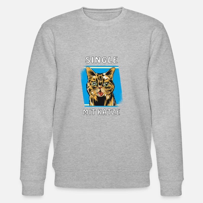 SINGLE MIT KATZE - Stanley/Stella Unisex Bio-Sweatshirt CHANGER  - Grau meliert