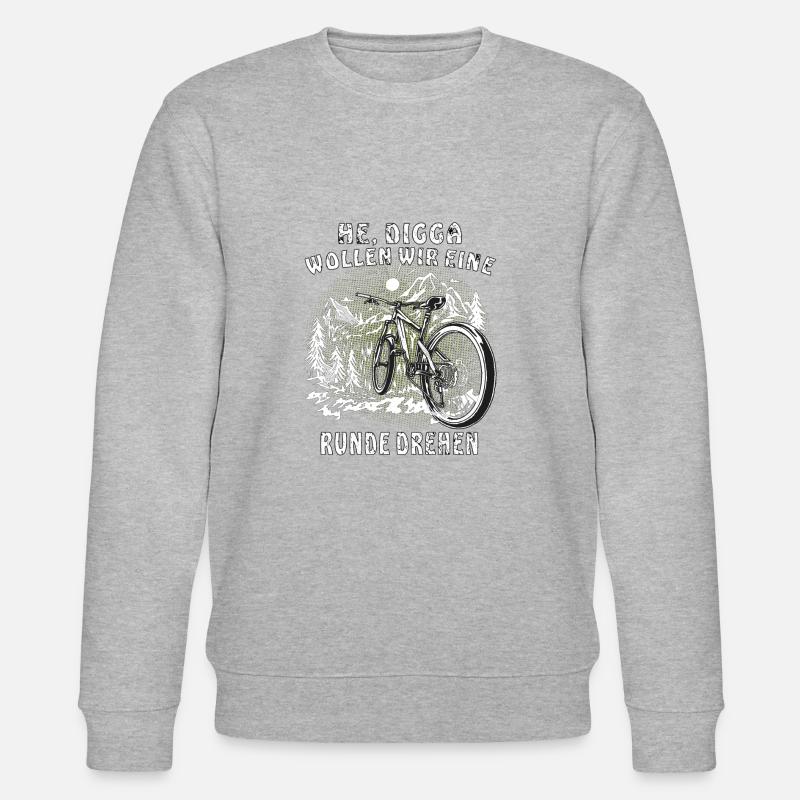 FAHRRAD HE DIGGA - Stanley/Stella Unisex Bio-Sweatshirt CHANGER  - Grau meliert
