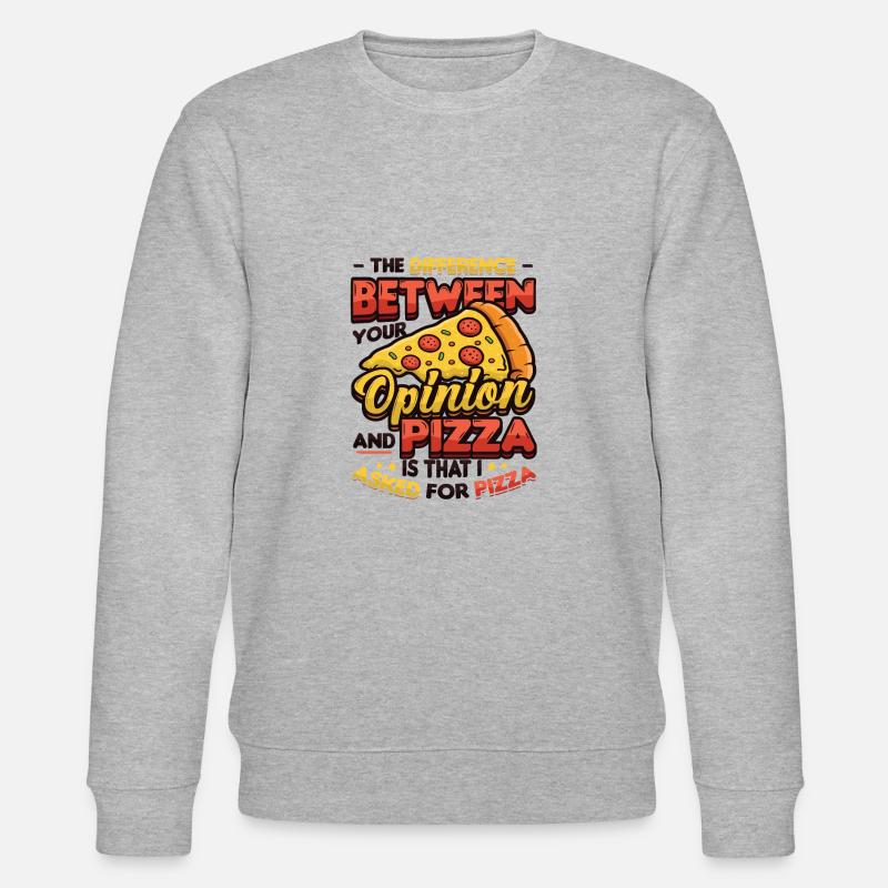 I asked for pizza. - Stanley/Stella CHANGER Unisex Organic Sweatshirt - heather grey