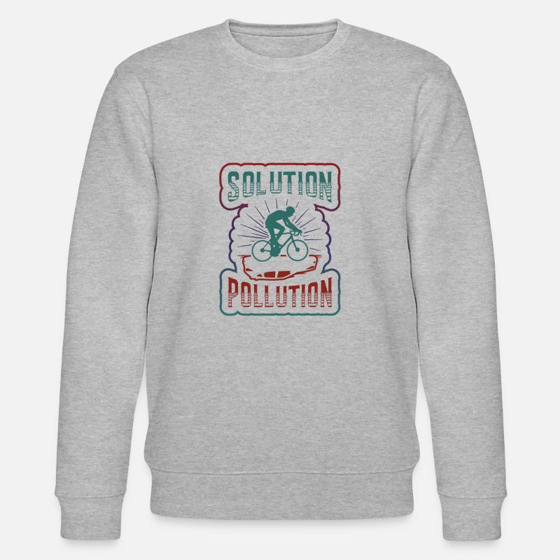 Polution Solution Environmental Protection Cycling. - Stanley/Stella CHANGER Unisex Organic Sweatshirt - heather grey