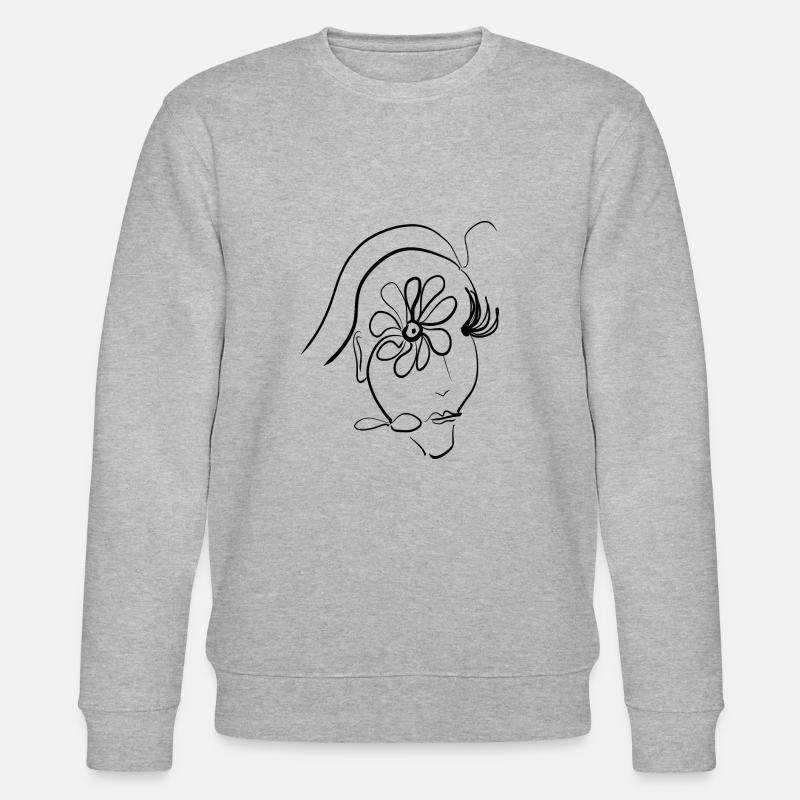 Blumengesicht der Frau - Stanley/Stella Unisex Bio-Sweatshirt CHANGER  - Grau meliert