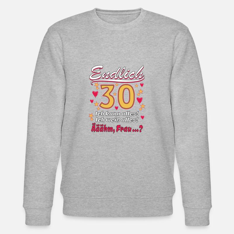 ENDLICH 30 - Stanley/Stella Unisex Bio-Sweatshirt CHANGER  - Grau meliert