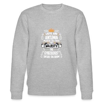 Gynäkologie T witziges Spruch Motiv Gynäkologie - Stanley/Stella Unisex Bio-Sweatshirt CHANGER  - Grau meliert - Vorne - Nik (191cm) & Marisol (170cm)