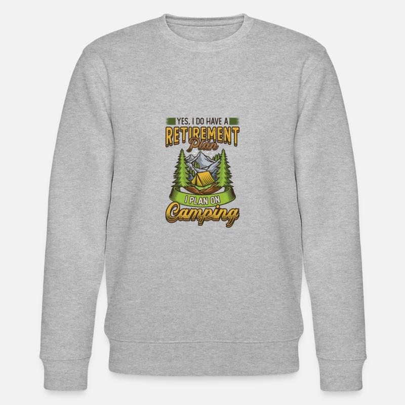 Ruhestandsplan Camping, Ruhestandscamper. - Stanley/Stella Unisex Bio-Sweatshirt CHANGER  - Grau meliert