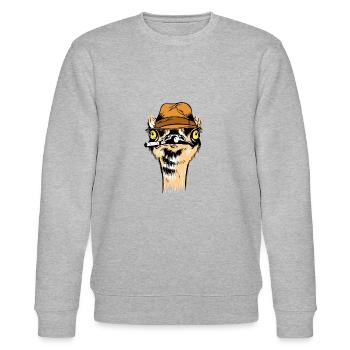 Detective Ostrich Animal Smoking Formal Suit - Stanley/Stella CHANGER Unisex Organic Sweatshirt - heather grey - Front - Nik (191cm) & Marisol (170cm)