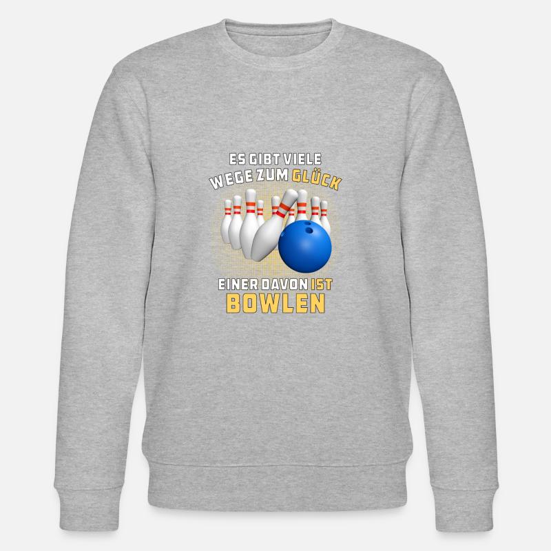 GLÜCK IST BOWLEN - Stanley/Stella Unisex Bio-Sweatshirt CHANGER  - Grau meliert