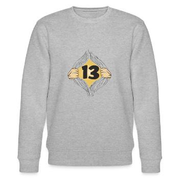 13 PUT ON SHIRT - Stanley/Stella CHANGER Unisex Organic Sweatshirt - heather grey - Front - Nik (191cm) & Marisol (170cm)