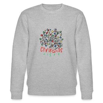 Weihnachtsnacht Winter Girlande Fest Party - Stanley/Stella Unisex Bio-Sweatshirt CHANGER  - Grau meliert - Vorne - Nik (191cm) & Marisol (170cm)