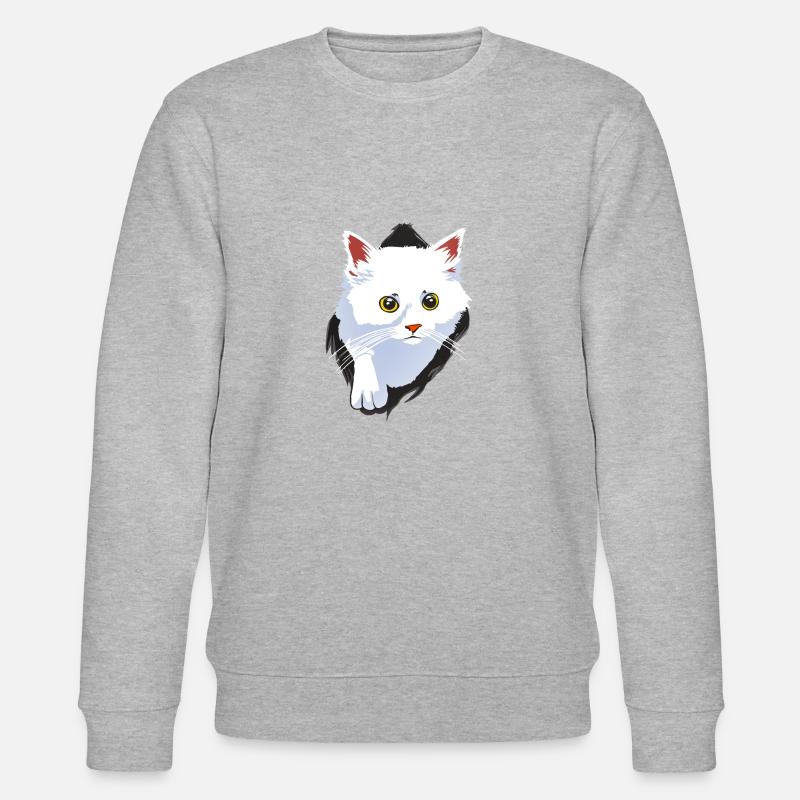 KATZE WEISS - Stanley/Stella Unisex Bio-Sweatshirt CHANGER  - Grau meliert