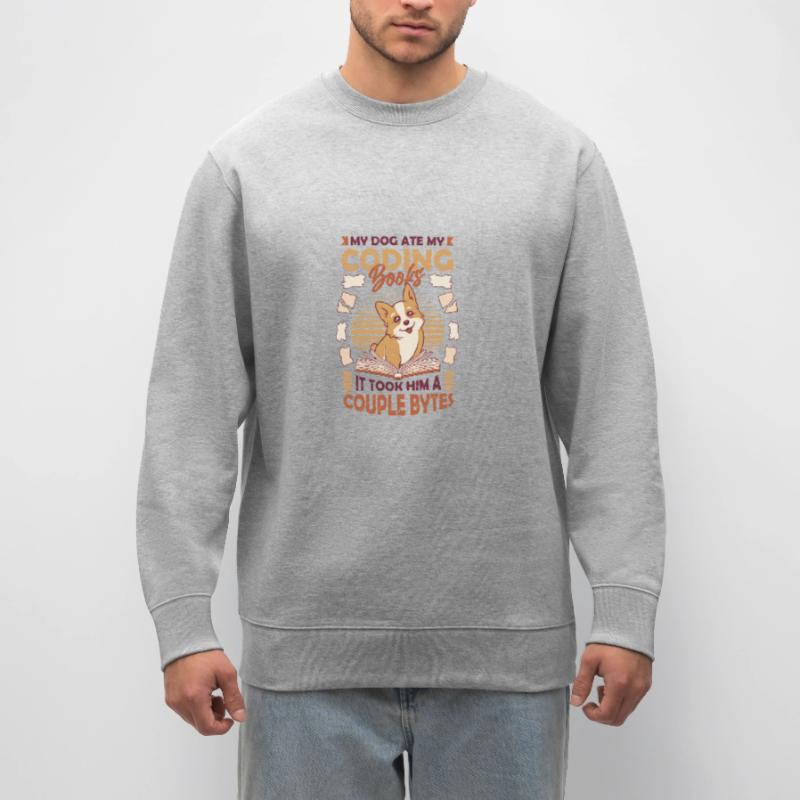 Dog Bytes Code Computer Joke Programming Stanley/Stella CHANGER Unisex Organic Sweatshirt