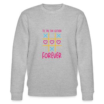 Valentinstag Kinder Familie Tic Tac Toe Spiel - Stanley/Stella Unisex Bio-Sweatshirt CHANGER  - Grau meliert - Vorne - Nik (191cm) & Marisol (170cm)
