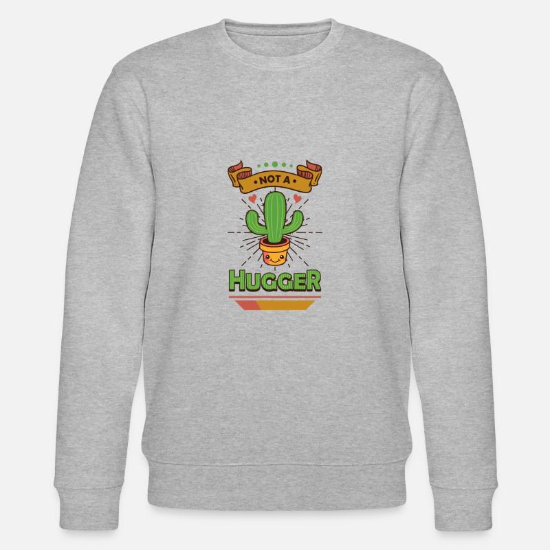 No hugging cactus - Stanley/Stella CHANGER Unisex Organic Sweatshirt - heather grey