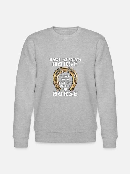 HUFEISEN SEARCH WOMAN WITH HORSE - Stanley/Stella CHANGER Unisex Organic Sweatshirt - heather grey