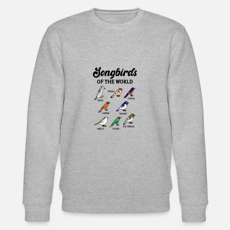 Oiseaux chanteurs du monde - Sweat bio CHANGER Stanley/Stella Unisexe - gris chiné