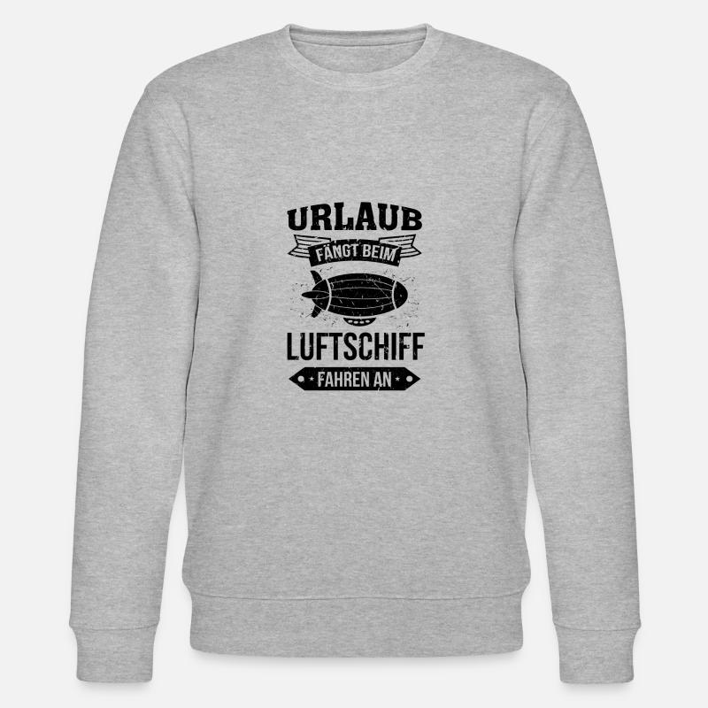 Luftschiff Urlaub fängt an - Stanley/Stella Unisex Bio-Sweatshirt CHANGER  - Grau meliert