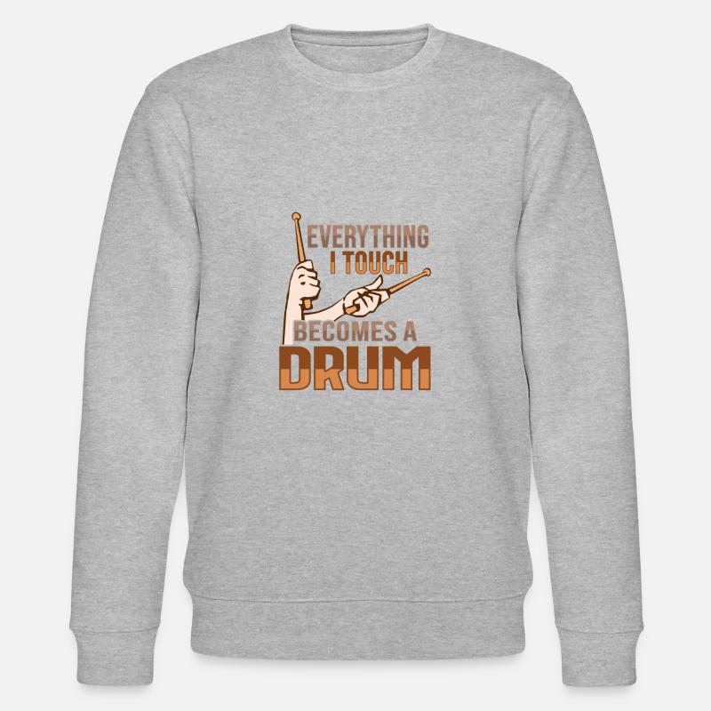 Drum Set Percussion Design - Stanley/Stella CHANGER Unisex Organic Sweatshirt - heather grey