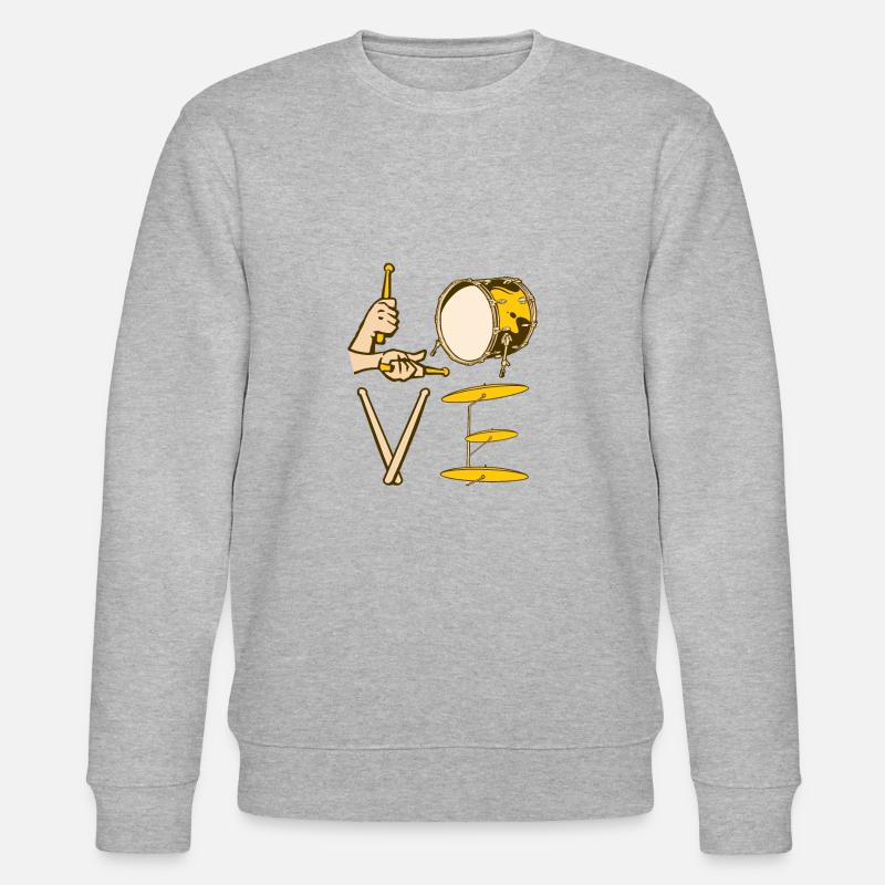 Drum Set Percussion Design - Stanley/Stella Unisex Bio-Sweatshirt CHANGER  - Grau meliert