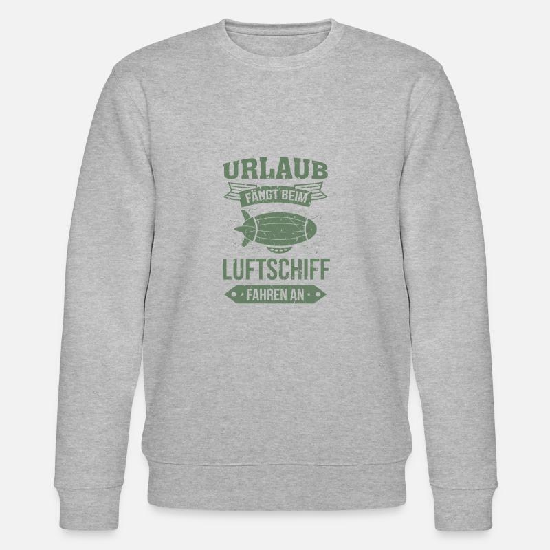 Luftschiff Urlaub fängt an - Stanley/Stella Unisex Bio-Sweatshirt CHANGER  - Grau meliert
