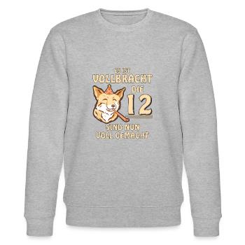 12 GEBURTSTAG - Stanley/Stella Unisex Bio-Sweatshirt CHANGER  - Grau meliert - Vorne - Nik (191cm) & Marisol (170cm)