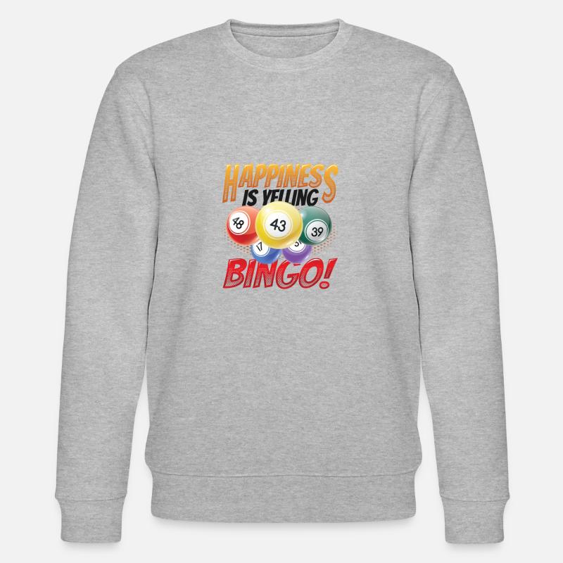 Glück Ist Schreiendes Bingo - Stanley/Stella Unisex Bio-Sweatshirt CHANGER  - Grau meliert