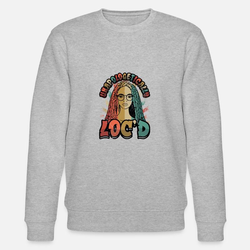 Unapologetically curly dreadlocks melanin black - Stanley/Stella CHANGER Unisex Organic Sweatshirt - heather grey