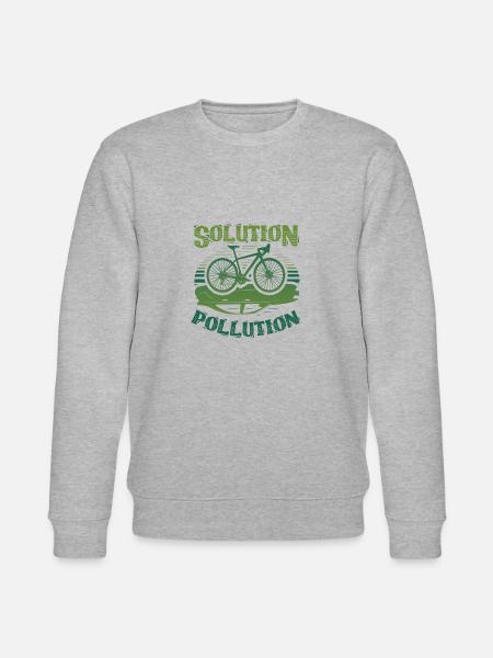 Polution Solution Umweltschutz Radfahren - Stanley/Stella Unisex Bio-Sweatshirt CHANGER  - Grau meliert