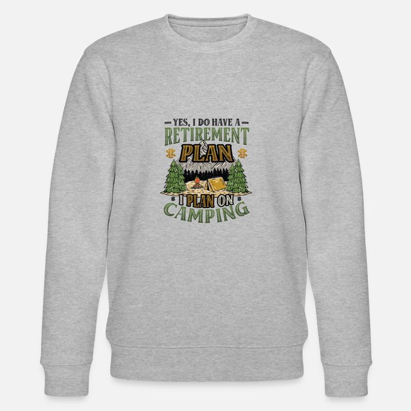 Ruhestandsplan Camping, Ruhestandscamper - Stanley/Stella Unisex Bio-Sweatshirt CHANGER - Grau meliert
