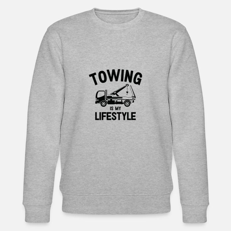 Abschleppwagenfahrer Lebensstil Abschleppen - Stanley/Stella Unisex Bio-Sweatshirt CHANGER  - Grau meliert