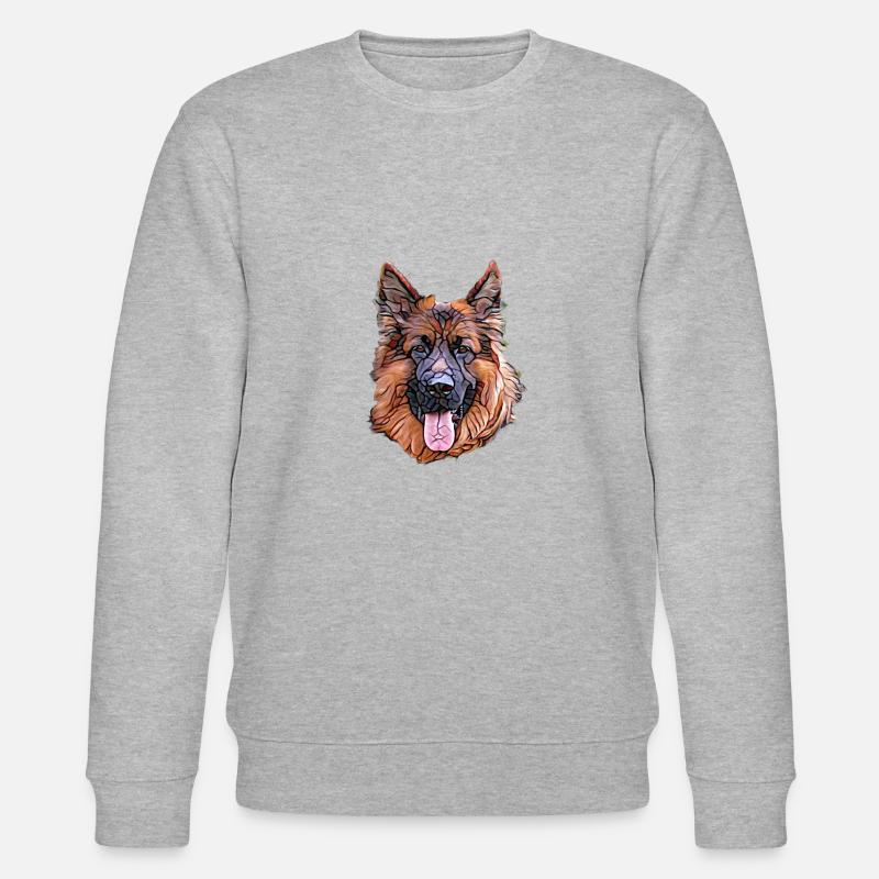 Deutscher Schäferhund Gesicht - Stanley/Stella Unisex Bio-Sweatshirt CHANGER  - Grau meliert