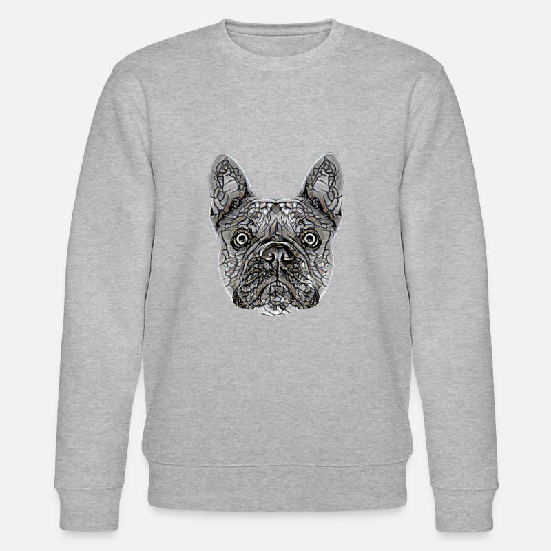 Français Visage de bouledogue - Sweat bio CHANGER Stanley/Stella Unisexe - gris chiné
