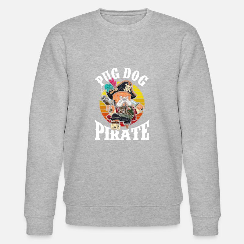 Carlin Chien Pirate - Sweat bio CHANGER Stanley/Stella Unisexe - gris chiné