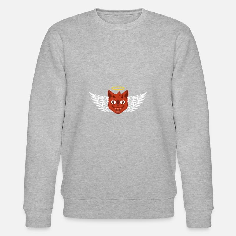 Ange et diable chat - Sweat bio CHANGER Stanley/Stella Unisexe - gris chiné