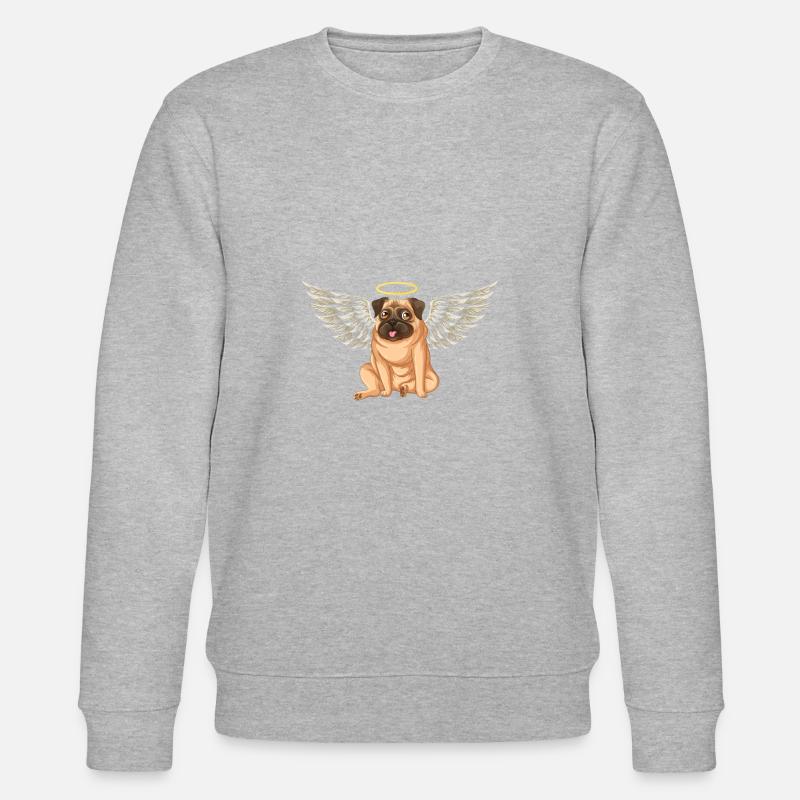 Engel-Mops-Hund - Stanley/Stella Unisex Bio-Sweatshirt CHANGER  - Grau meliert