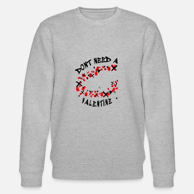 Don't Need a Valentine - Stanley/Stella Unisex Bio-Sweatshirt CHANGER  - Grau meliert
