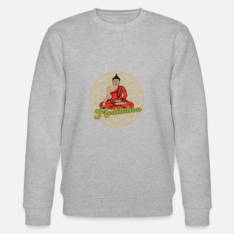 Design Buddha Meditation - Stanley/Stella Unisex Bio-Sweatshirt CHANGER  - Grau meliert