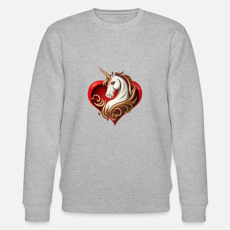 Einhorn Herz - Stanley/Stella Unisex Bio-Sweatshirt CHANGER  - Grau meliert