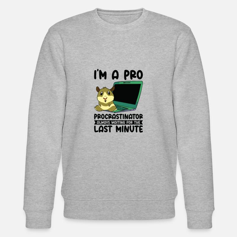 Prokrastinierender Hamster Prokrastinator Time - Stanley/Stella Unisex Bio-Sweatshirt CHANGER  - Grau meliert