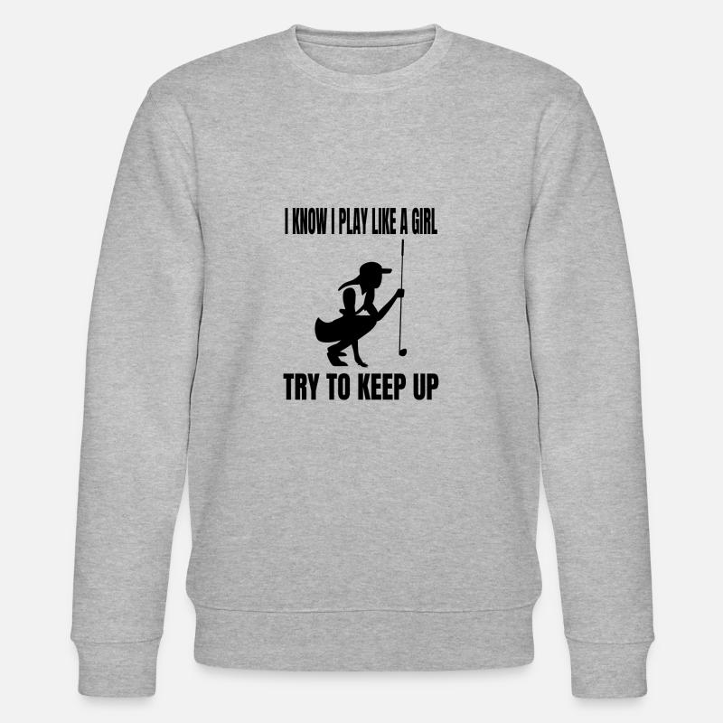 Golf Golfspielerin Mädchen Golfschläger Golfball - Stanley/Stella Unisex Bio-Sweatshirt CHANGER - Grau meliert
