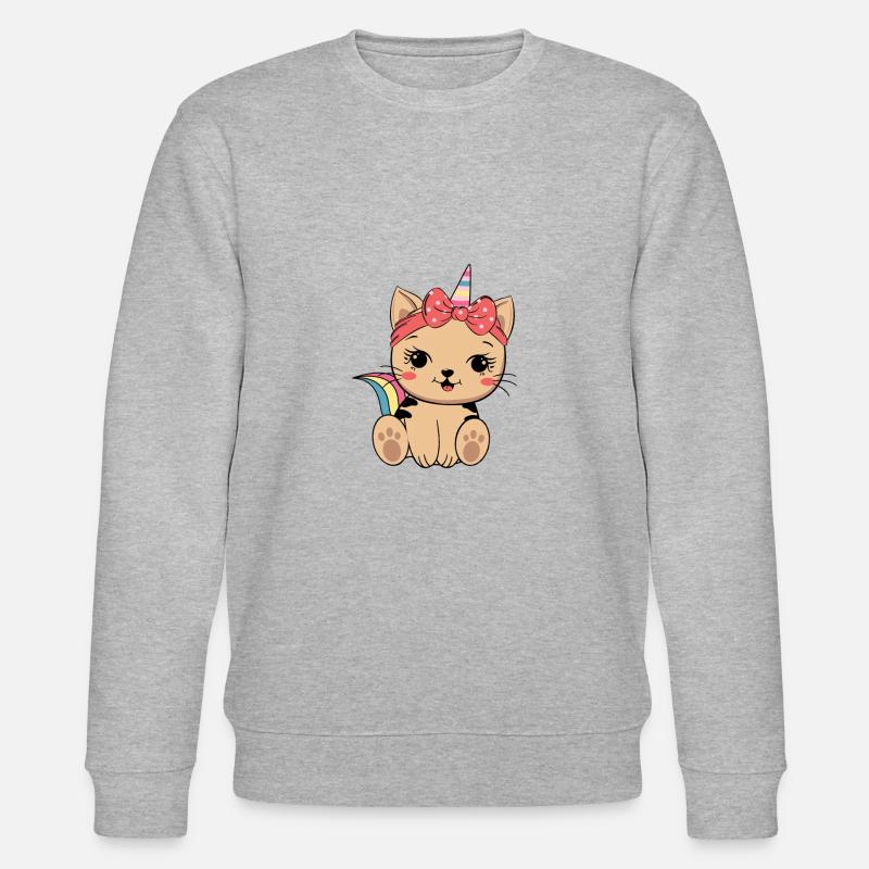 Ozelot Einhorn - Stanley/Stella Unisex Bio-Sweatshirt CHANGER  - Grau meliert