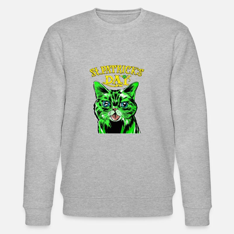 KATZE ST. PATRICKS DAY - Stanley/Stella Unisex Bio-Sweatshirt CHANGER  - Grau meliert